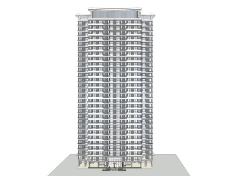 现代高层住宅(t6)SU模型