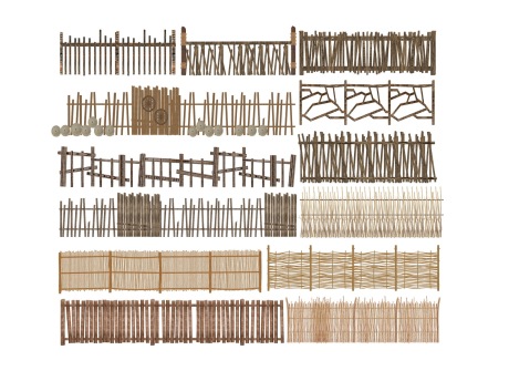 护栏栏杆栅栏篱笆SU模型