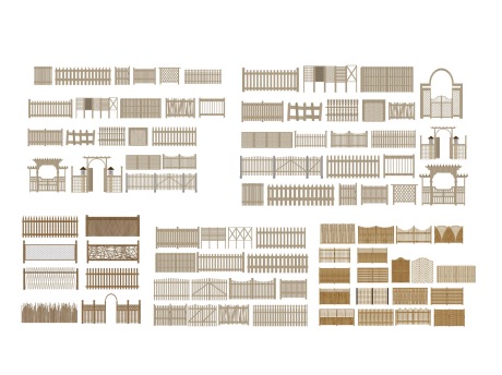护栏栏杆栅栏篱笆SU模型