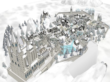 欧式城堡冰雪王国SU模型