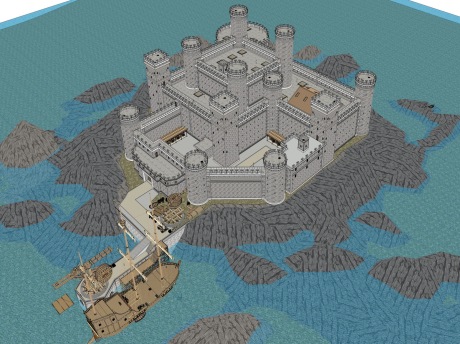 监狱岛城堡SU模型