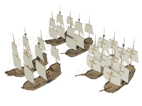 帆船战船SU模型