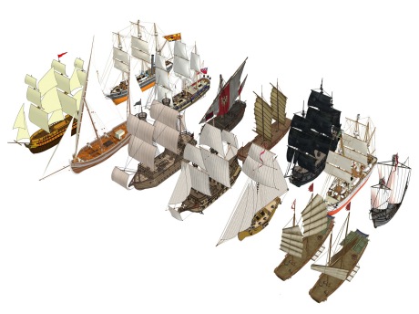 帆船战船SU模型