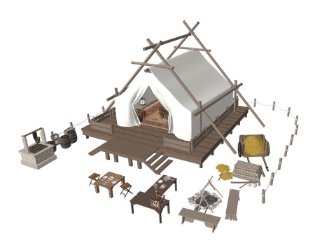 古代帐篷SU模型