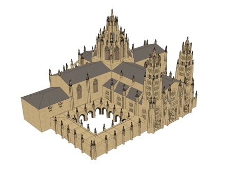 哥特教堂SU模型