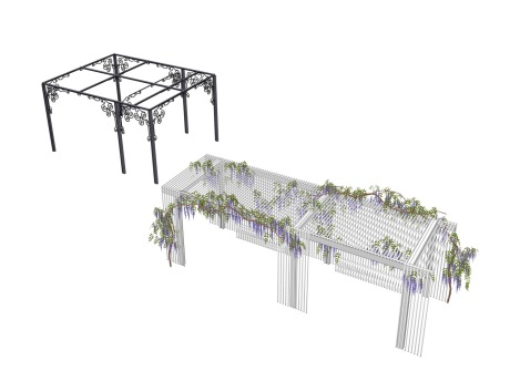 爬藤廊架铁艺廊架SU模型