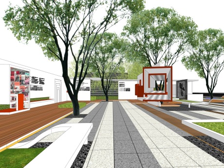 新区能源金融贸易区城市文化展厅SU模型