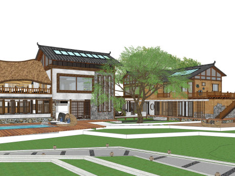 驿境朴院民宿SU模型