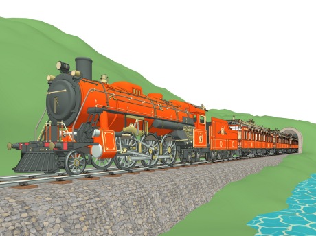 蒸汽火车SU模型