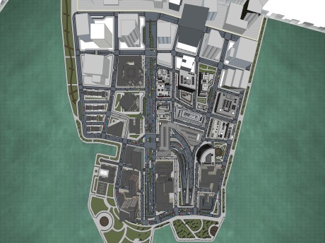 城市道路景观SU模型