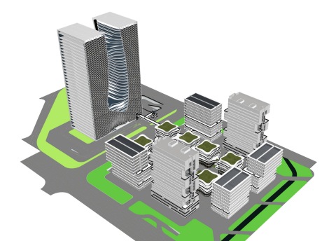 现代高层办公楼SU模型