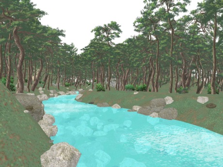 小溪树林SU模型