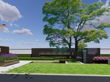 现代庭院景观SU模型