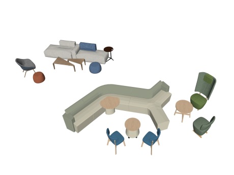 现代休闲沙发组合SU模型
