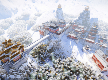 河南老君山寺庙SU模型