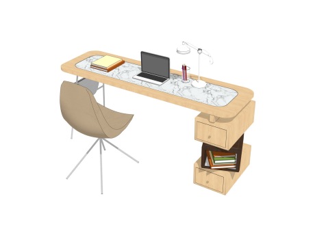 现代办公桌椅SU模型