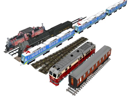 铁路道轨电车火车悬浮列车SU模型