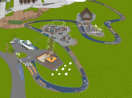 仰天窝公园+水动力儿童乐园SU模型