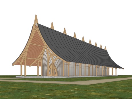 木屋教堂SU模型