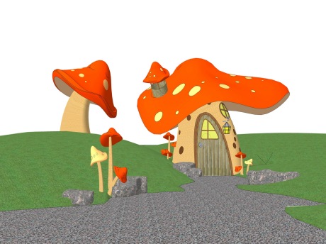 儿童蘑菇屋SU模型