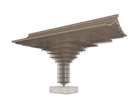 木结构艺术装置SU模型