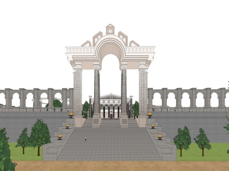古希腊神殿SU模型