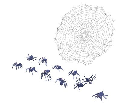 动物蜘蛛蜘蛛网SU模型