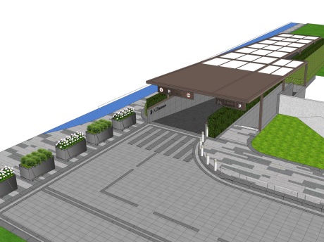 地下车库出入口SU模型