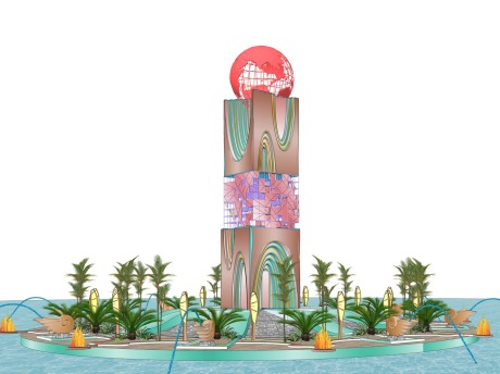 主题文化广场雕塑SU模型