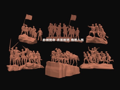 红色革命雕塑SU模型