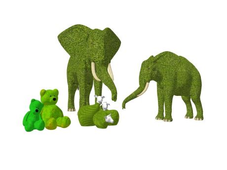 动物雕塑绿雕SU模型
