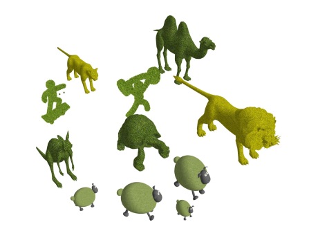 动物雕塑绿雕SU模型