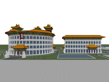 中式酒店SU模型