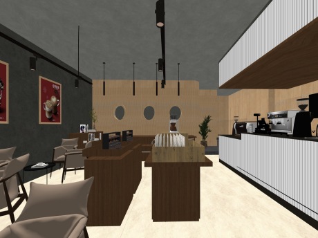 咖啡厅SU模型