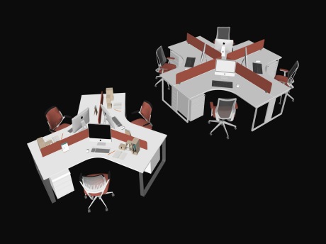 办公桌椅SU模型