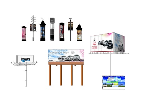 户外广告牌灯箱SU模型
