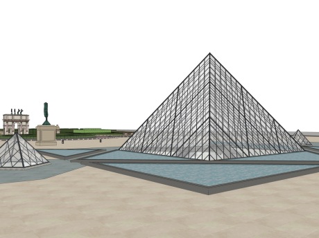 法国卢浮宫金字塔SU模型