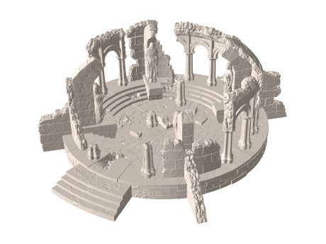 罗马雕塑废墟祭坛雅典希腊遗迹SU模型