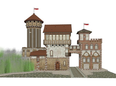 中世纪城堡SU模型