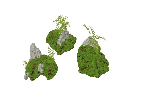 苔藓灌木石头小品SU模型