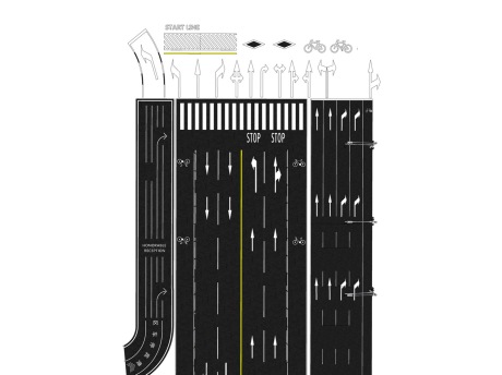 道路车道车行线斑马线SU模型