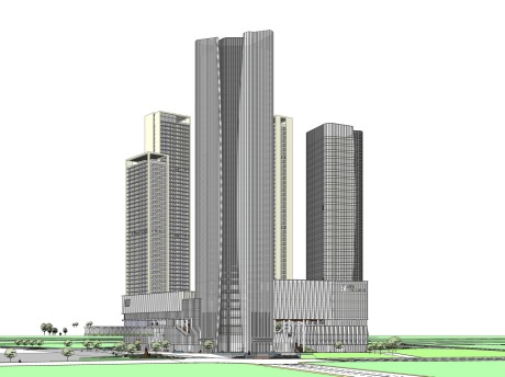 汉城中央都会区商业综合体SU模型