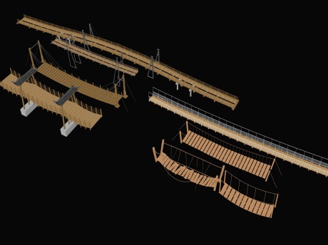 木吊桥SU模型