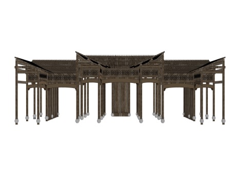 木结构民居SU模型