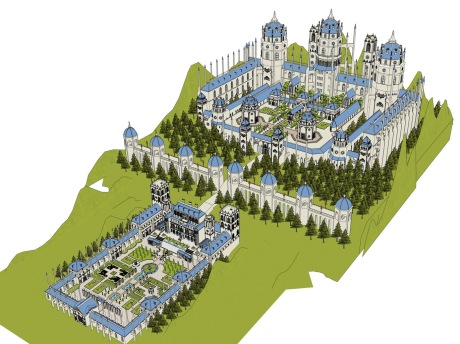 欧式城堡SU模型