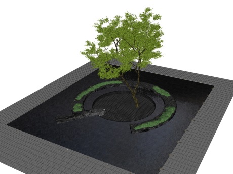 水景树池SU模型