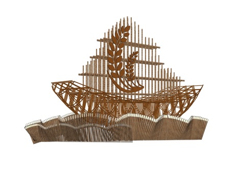 渔船雕塑SU模型
