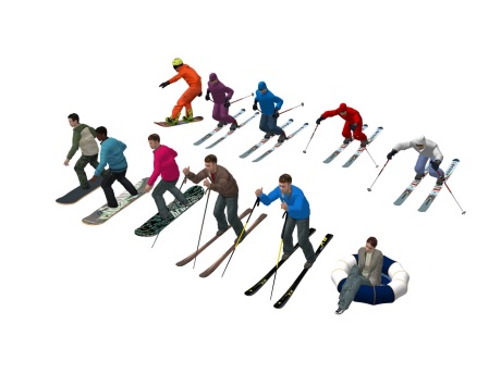 3D滑雪人物SU模型