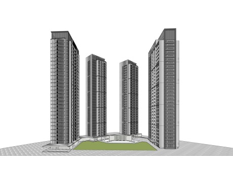 杭州亚运村住宅SU模型