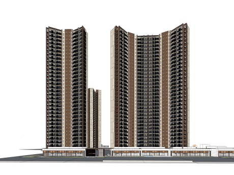 广州绿地中新知识城高层住宅SU模型